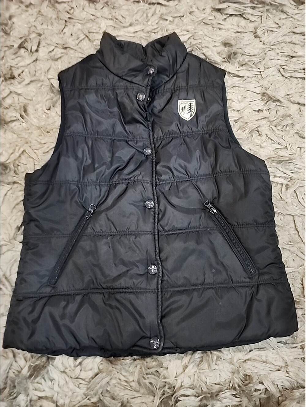 American Eagle Sleeveless Navy Blue Puff Vest Jacket Womens Juniors Size M/M